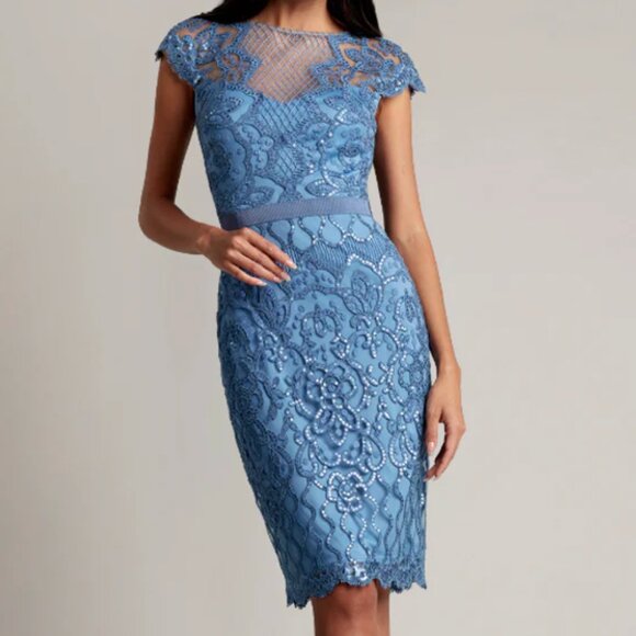 Tadashi Shoji Dresses & Skirts - Tadashi Shoji Light Blue Lace Sequin Dress